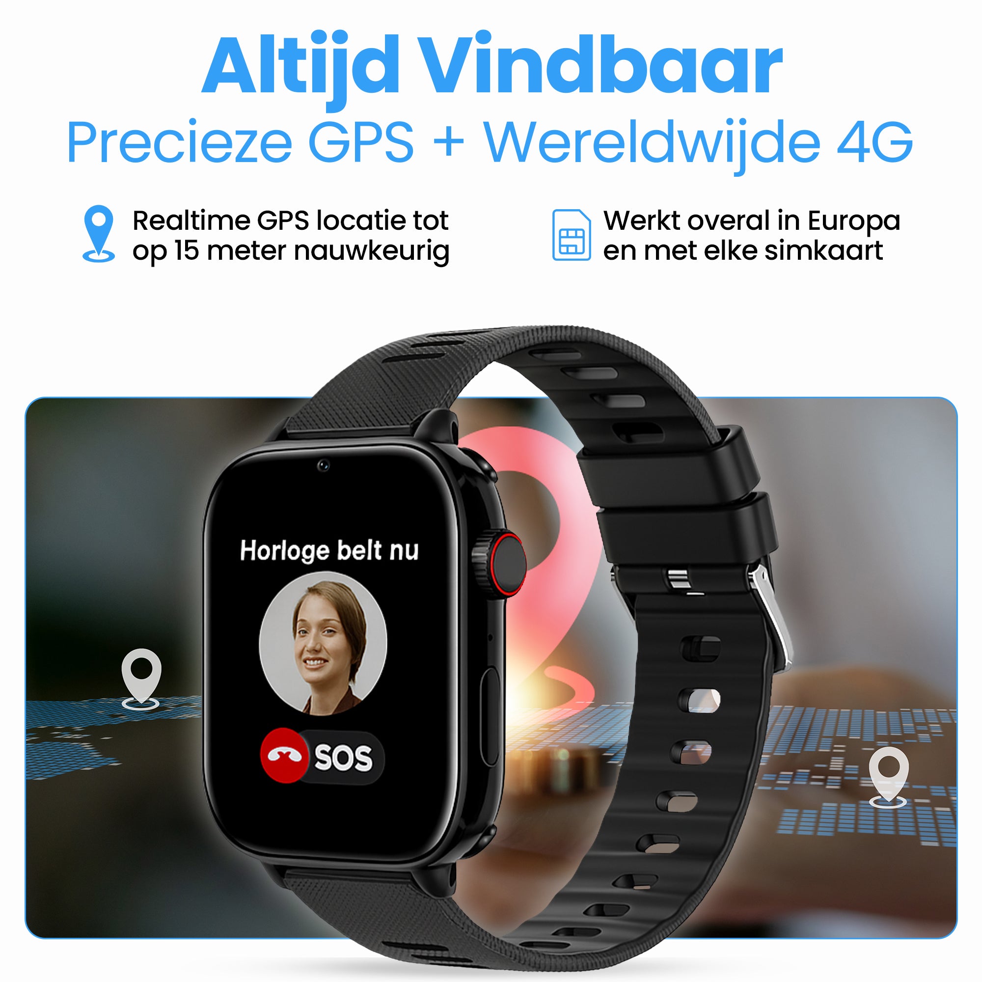 Alarm Horloge Ouderen 4G Deluxe - Zwart - PC24