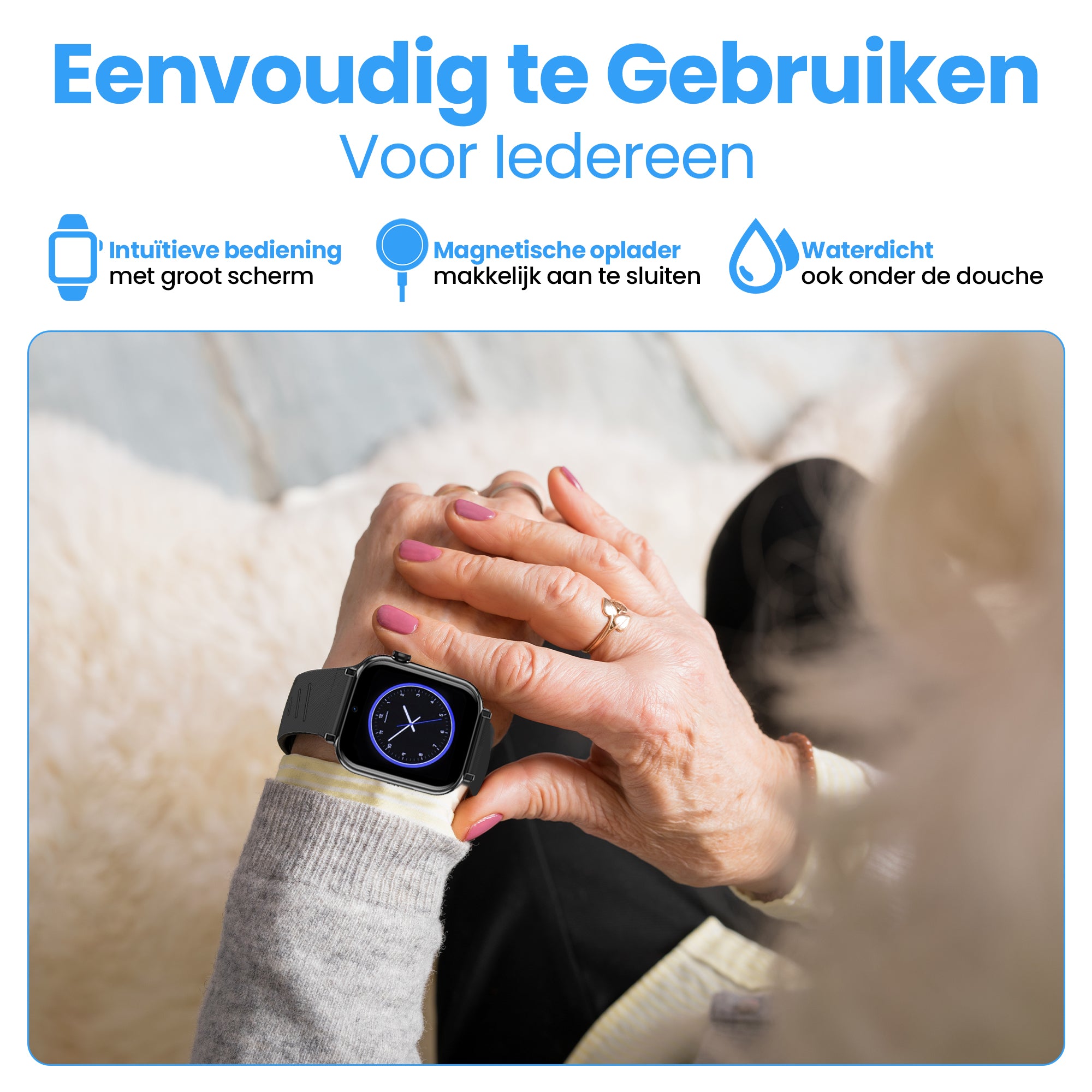 Alarm Horloge Ouderen 4G Deluxe - Zwart - PC24