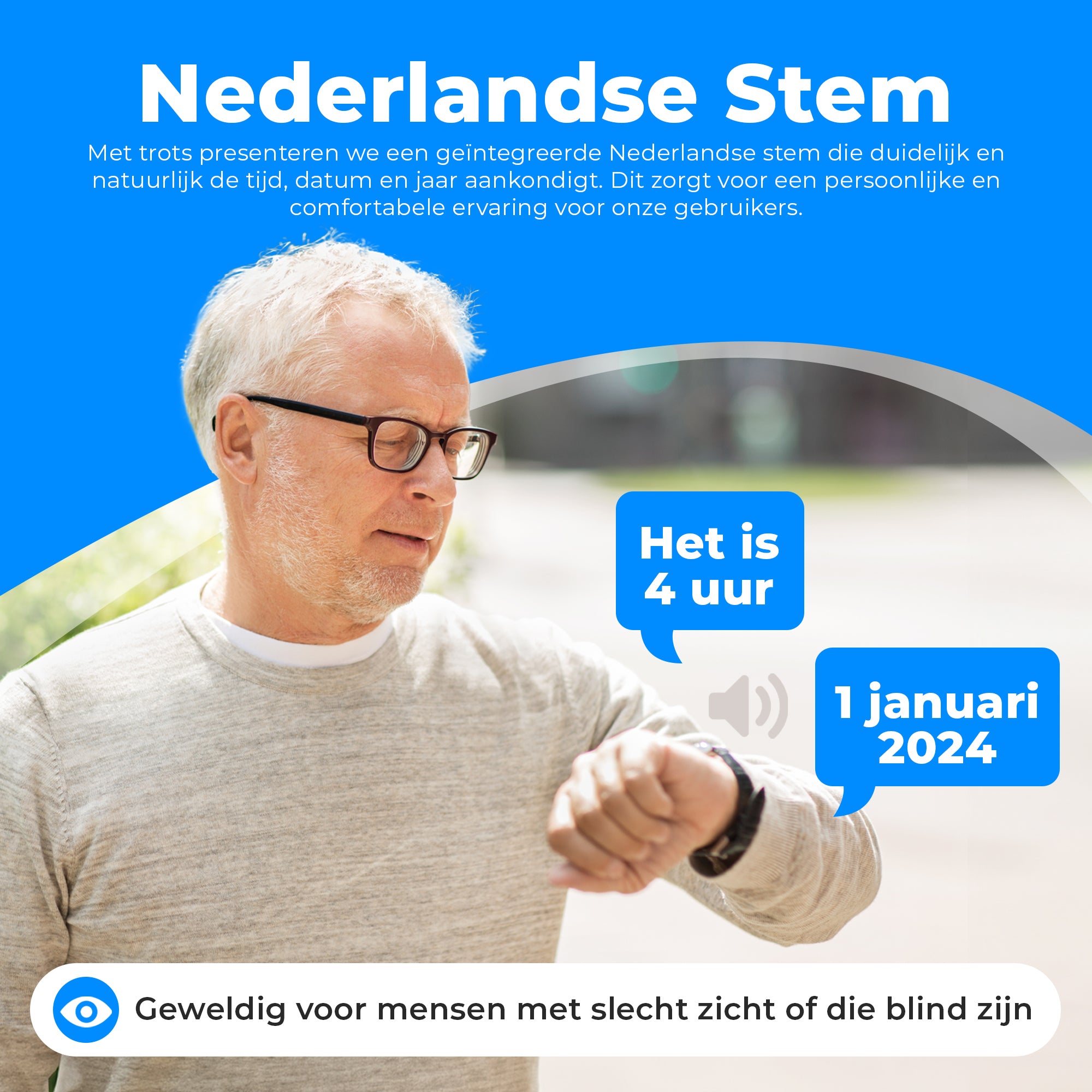 Nederlands Sprekend Horloge Deluxe Zwart - SH10