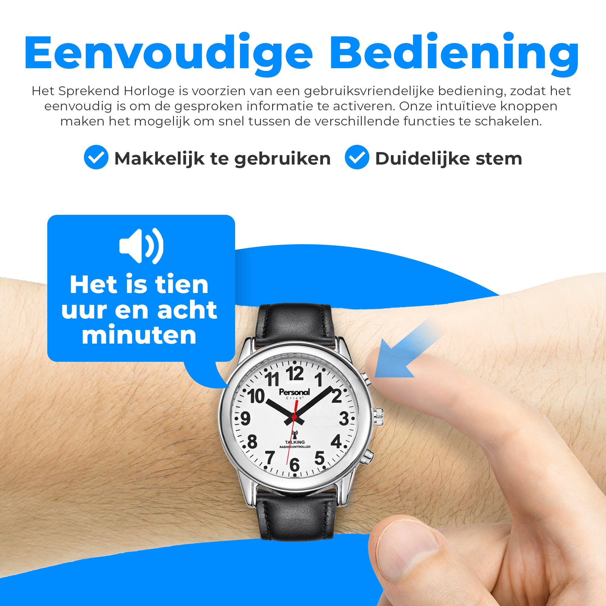 Nederlands Sprekend Horloge Deluxe Zwart - SH10