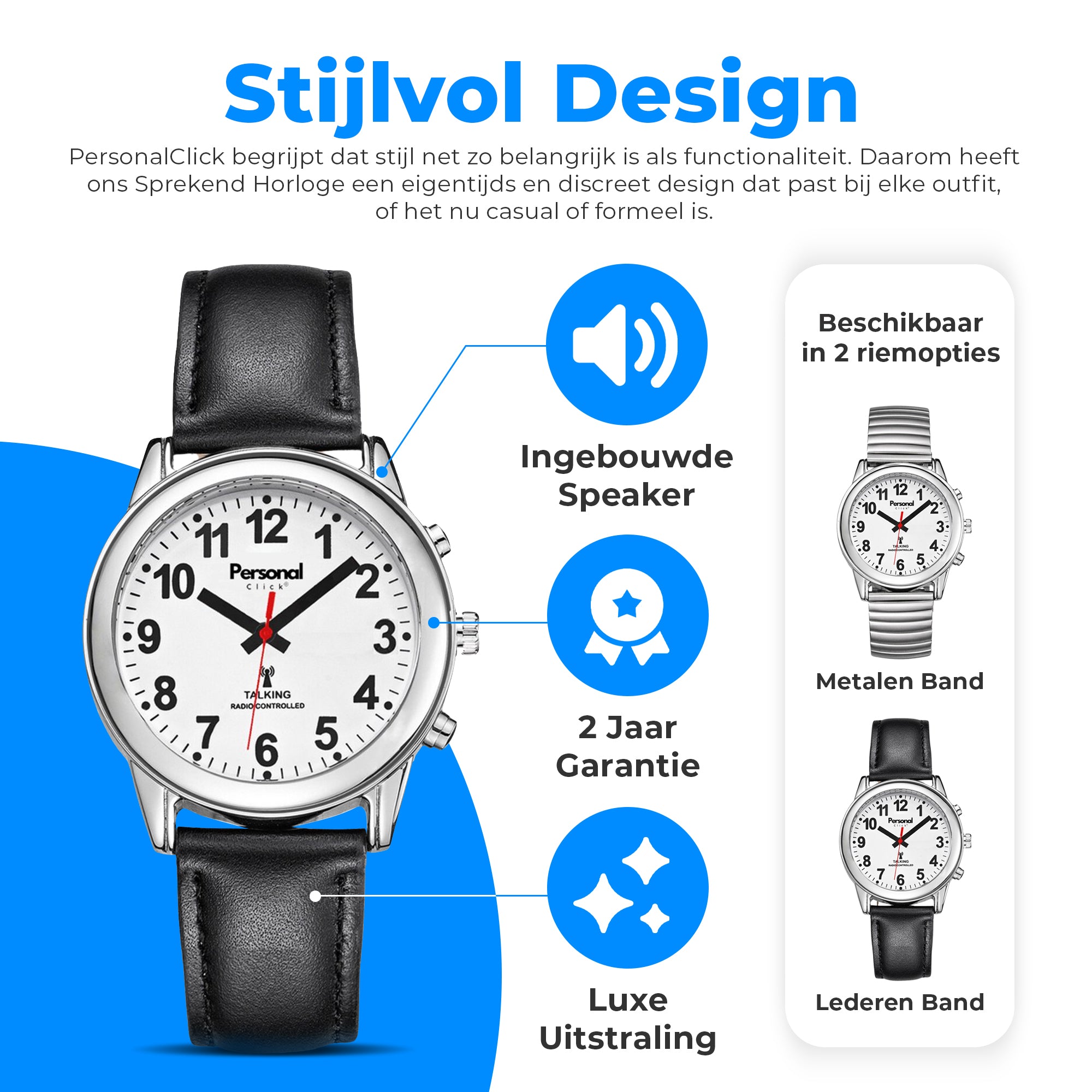 Nederlands Sprekend Horloge Deluxe Zwart - SH10