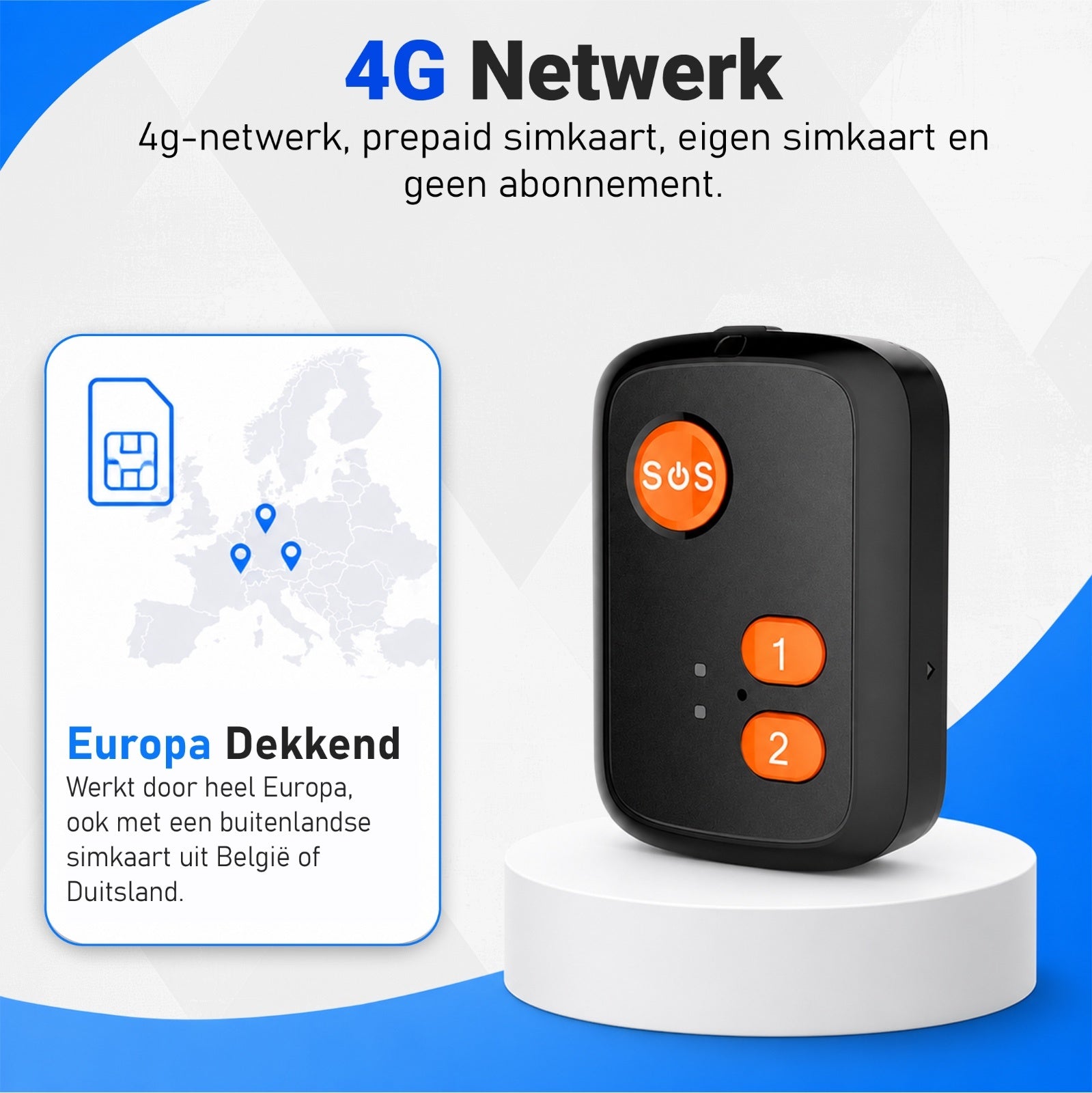 PersonalClick PC20 4G SOS Alarmknop voor Senioren & Personen – GPS Tracker – Waterdicht – Inclusief Simkaart – Zonder Abonnement